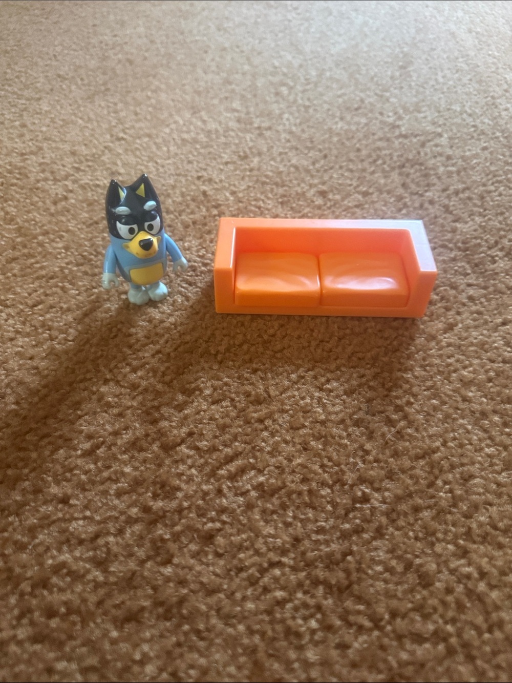 Bluey and orange sofa